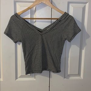 Charlotte Russe B&W Striped T-shirt